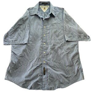 Vintage Tommy Hilfiger Men’s 16.5 34-35 Striped Short Sleeve Button Down 90s Y2K